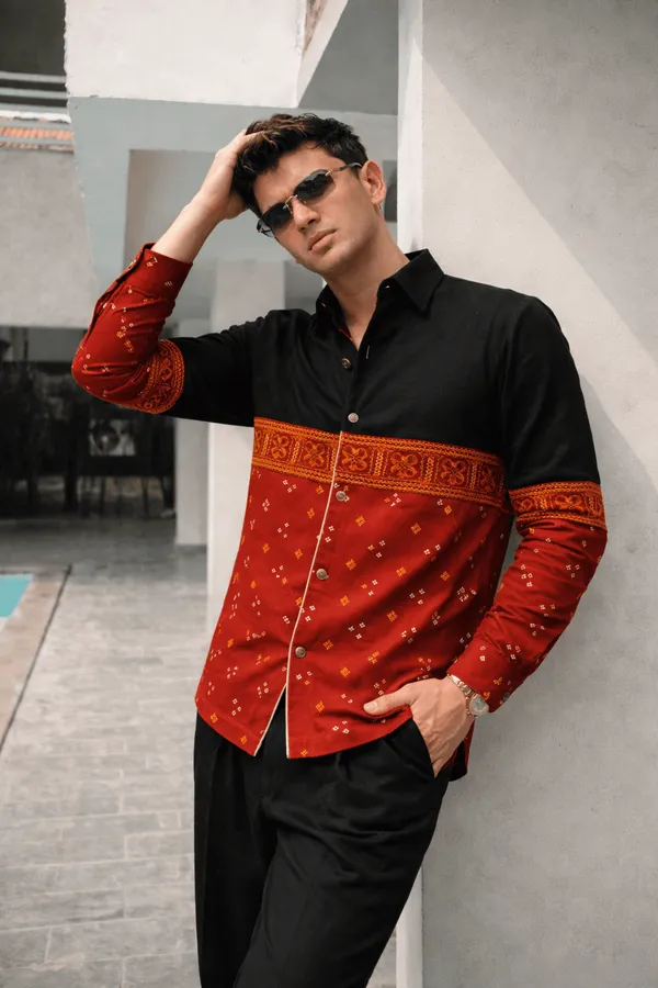 Bandhani_Black_Cotton_Shirt