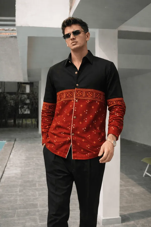 Bandhani_Black_Cotton_Shirt