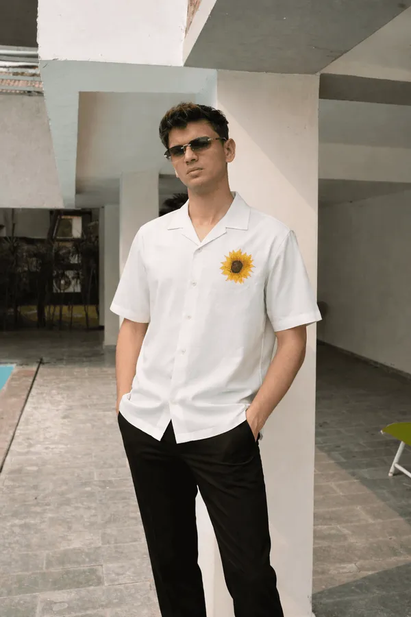White_Sunflower_Embroidery_Shirt