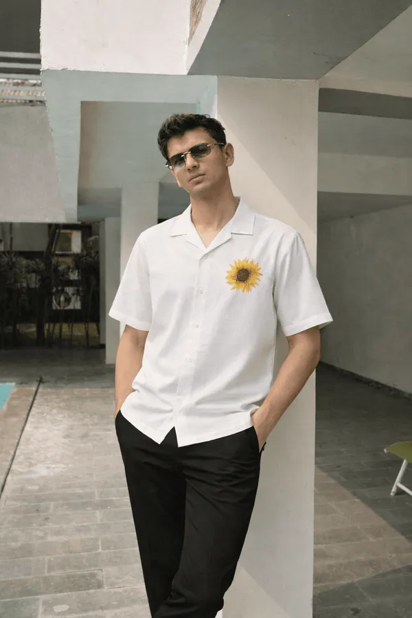 White_Sunflower_Embroidery_Shirt