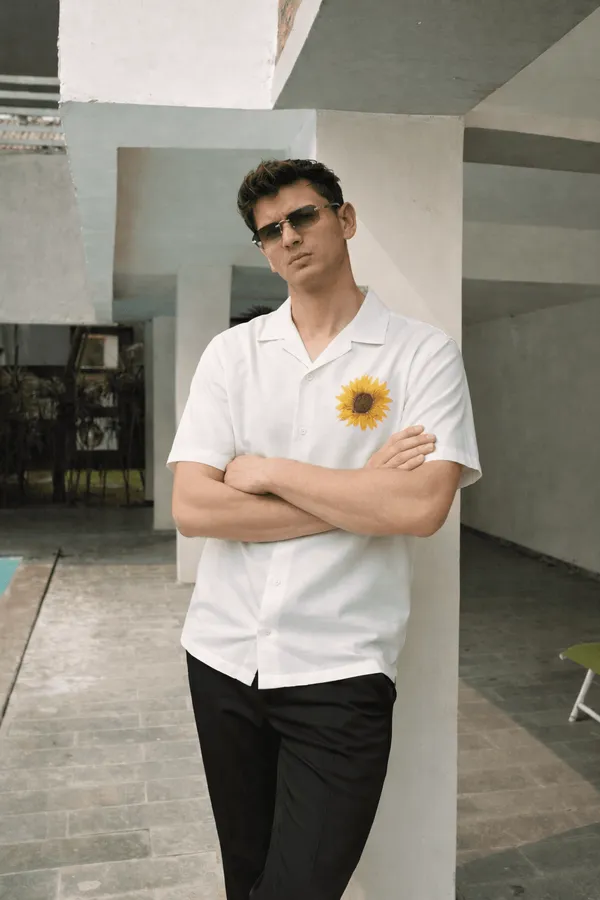 White_Sunflower_Embroidery_Shirt