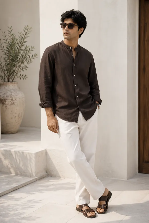 Brown_chines_collar_shirt