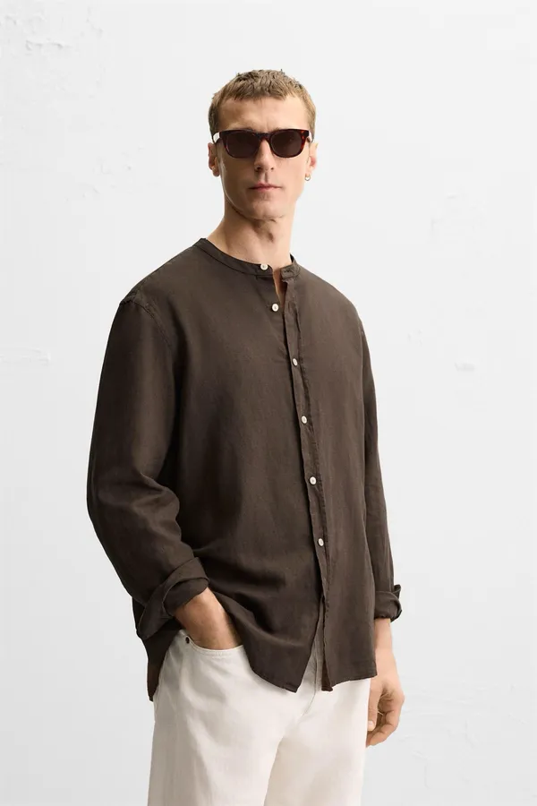 Brown_chines_collar_shirt