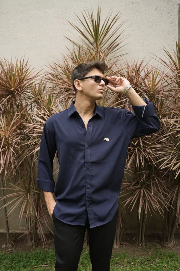 African_Fabric_Navy_Blue_Shirt
