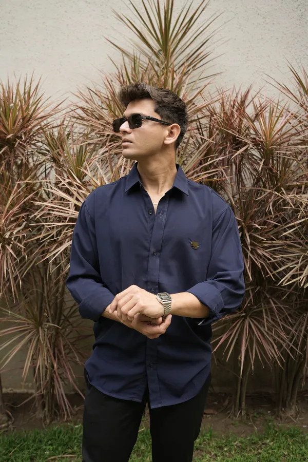 African_Fabric_Navy_Blue_Shirt