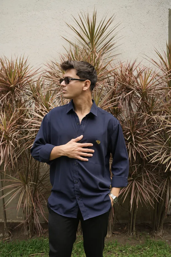 African_Fabric_Navy_Blue_Shirt
