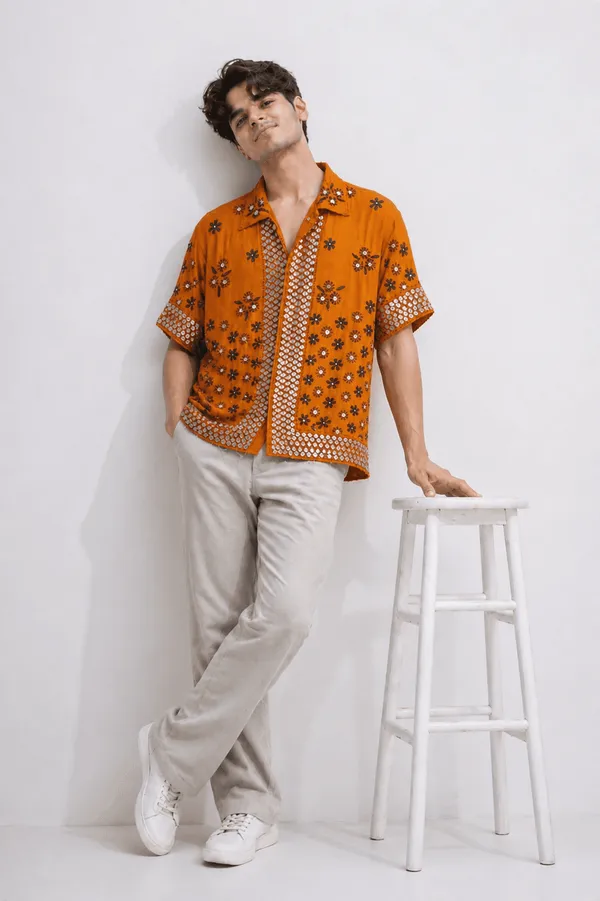 Orange_Embroidery_Shirt