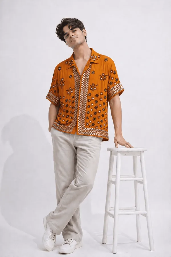Orange_Embroidery_Shirt