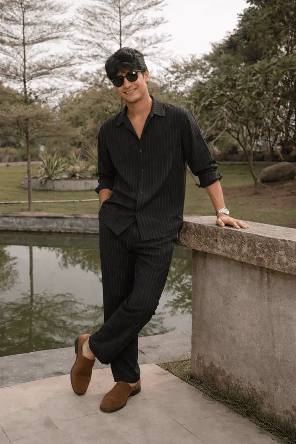 Cotton__Linen_Black_Line_Co-Ord_Set