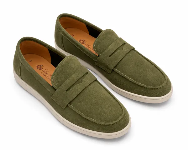 Men's_Green_Textured_Casual_Loafers