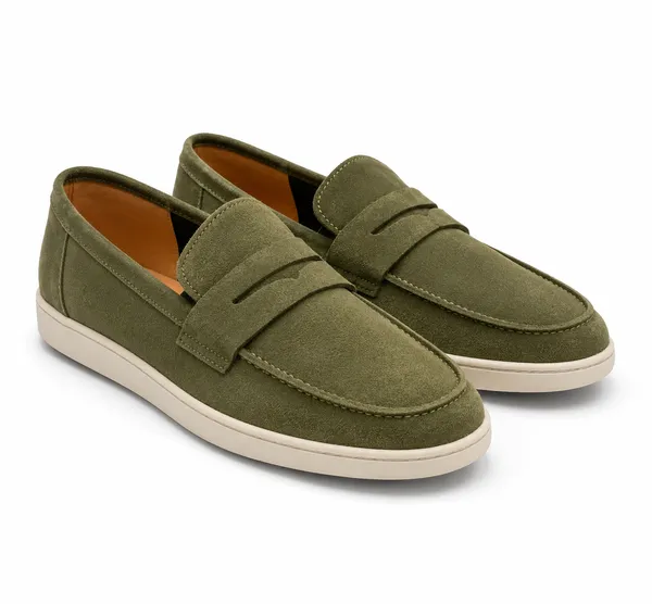 Men's_Green_Textured_Casual_Loafers