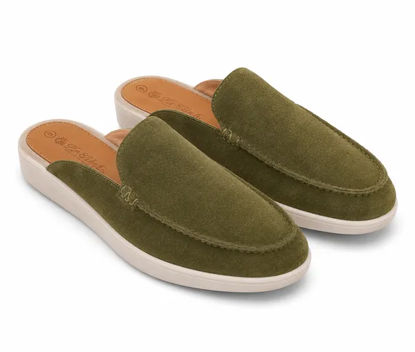 Men's_Green_Textured_Slip-On_Loafers