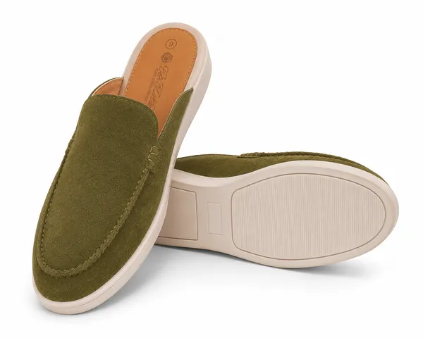 Men's_Green_Textured_Slip-On_Loafers