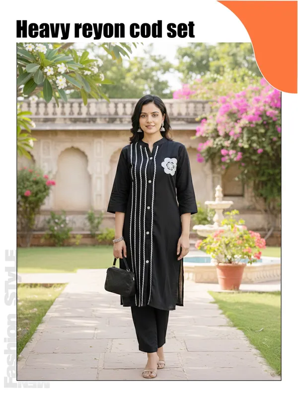 Black_Rayon_Embroidered_Straight_Kurta_Set_For_Women