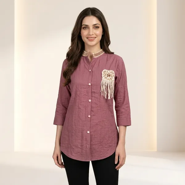 Mauve_Cotton_Embellished_Button_Down_Shirt_For_Women
