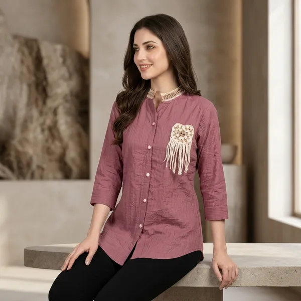 Mauve_Cotton_Embellished_Button_Down_Shirt_For_Women