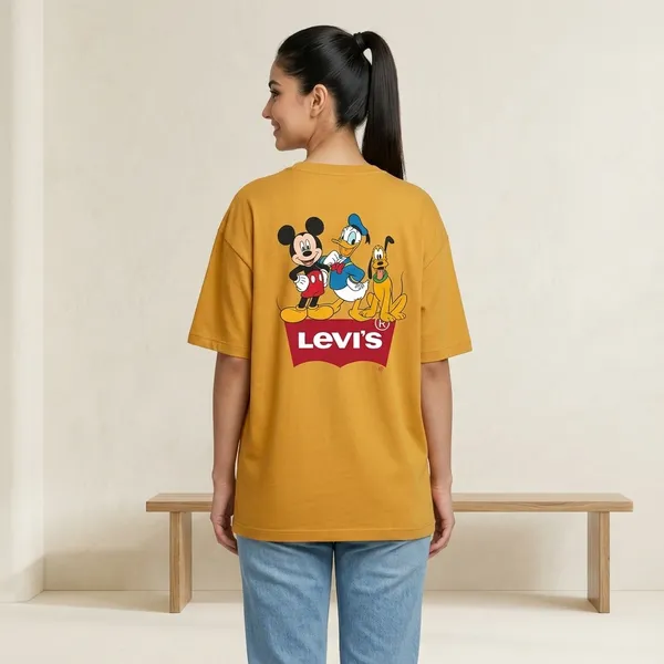 Mustard_Yellow_Lycra_Blend_Graphic_Oversized_T_Shirt_For_Women