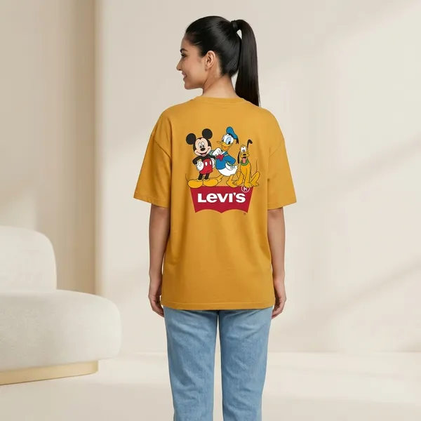 Mustard_Yellow_Lycra_Blend_Graphic_Oversized_T_Shirt_For_Women