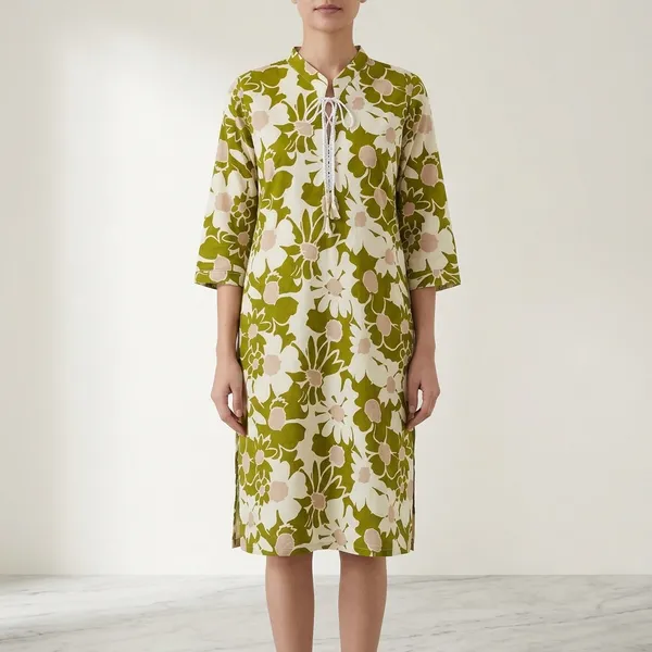 Green_Cotton_Floral_Print_Kurti_For_Women
