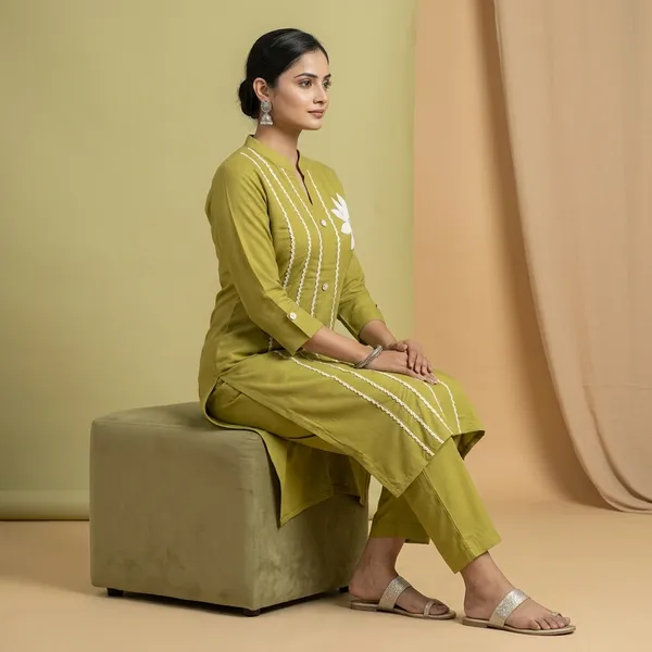Olive_Green_Rayon_Straight_Embroidered_Kurta_Set_For_Women