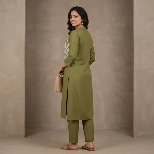 Olive_Green_Rayon_Straight_Floral_Embroidered_Kurta_Set_For_Women