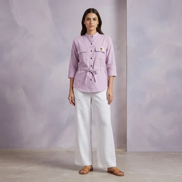 Lavender_Cotton_Relaxed_Safari_Style_Shirt_For_Women