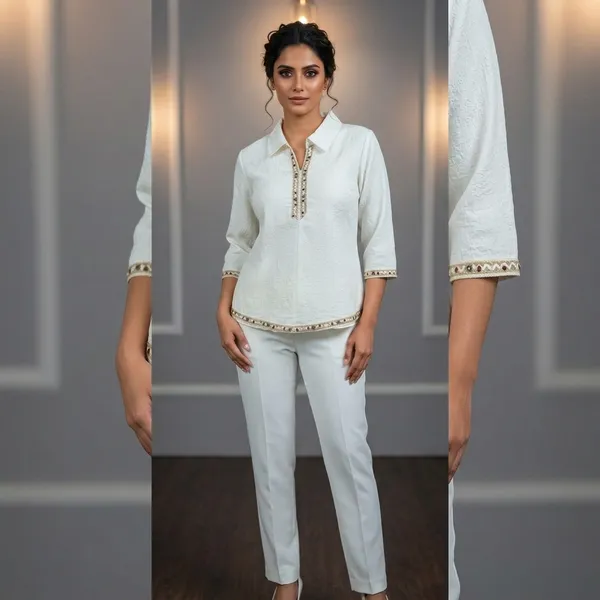 White_Crepe_Relaxed_Embroidered_Collar_Tunic_Top_For_Women
