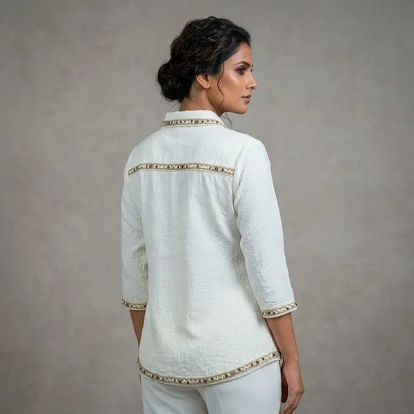 White_Crepe_Relaxed_Embroidered_Collar_Tunic_Top_For_Women