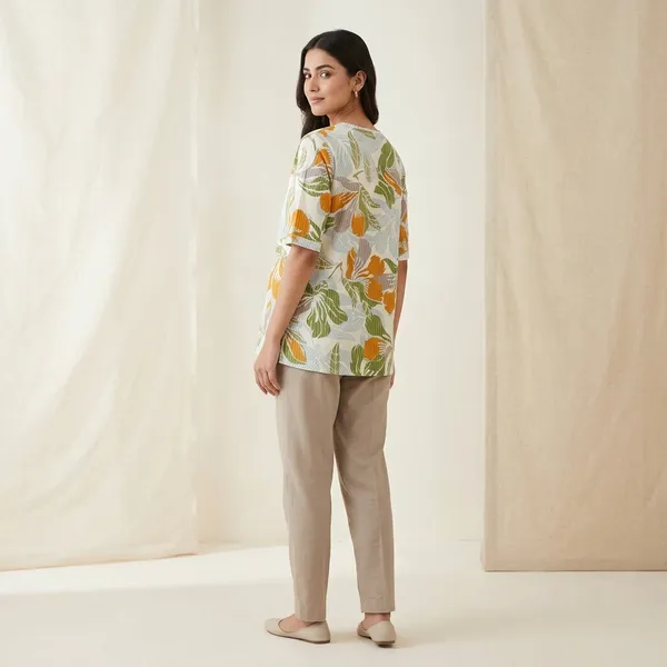 Yellow_Green_Cotton_Relaxed_Floral_Print_Casual_Shirt_For_Women