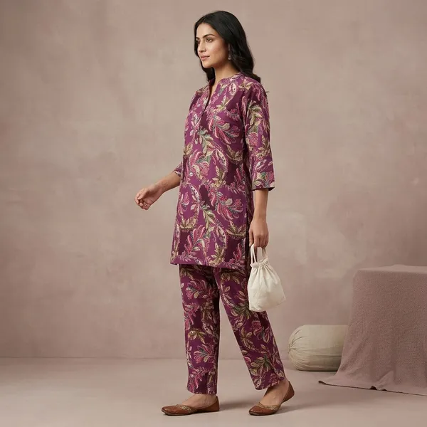 Purple_Cotton_Relaxed_Paisley_Print_Kurta_Pajama_Set_For_Women
