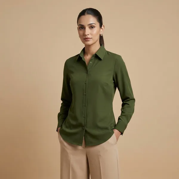 Olive_Green_Cotton_Relaxed_Long_Sleeve_Shirt_For_Men