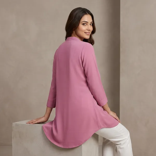 Pink_Crepe_A_Line_Floral_Embroidered_Kurti_For_Women