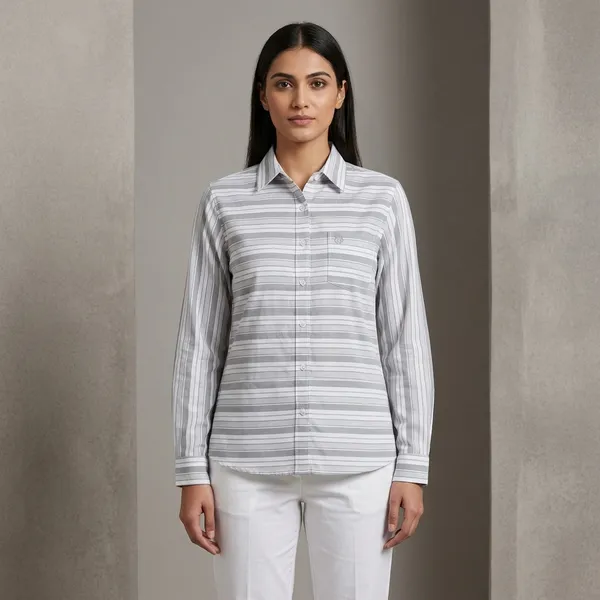 White_Grey_Striped_Cotton_Relaxed_Full_Sleeve_Shirt_For_Women