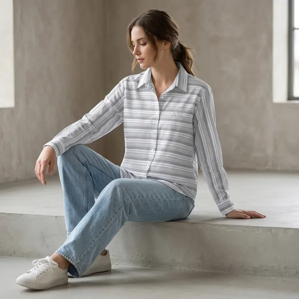 White_Grey_Striped_Cotton_Relaxed_Full_Sleeve_Shirt_For_Women