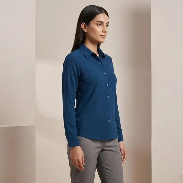 Navy_Blue_Crepe_Regular_Full_Sleeve_Shirt_For_Women