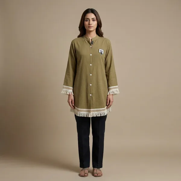 Olive_Crepe_Woven_Fringed_Ethnic_Top_For_Women