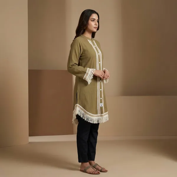 Olive_Crepe_Woven_Fringed_Ethnic_Top_For_Women