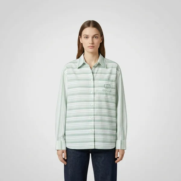 White_Green_Striped_Cotton_Relaxed_Full_Sleeve_Shirt_For_Women