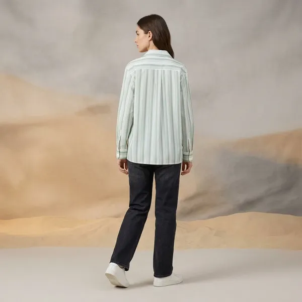 White_Green_Striped_Cotton_Relaxed_Full_Sleeve_Shirt_For_Women