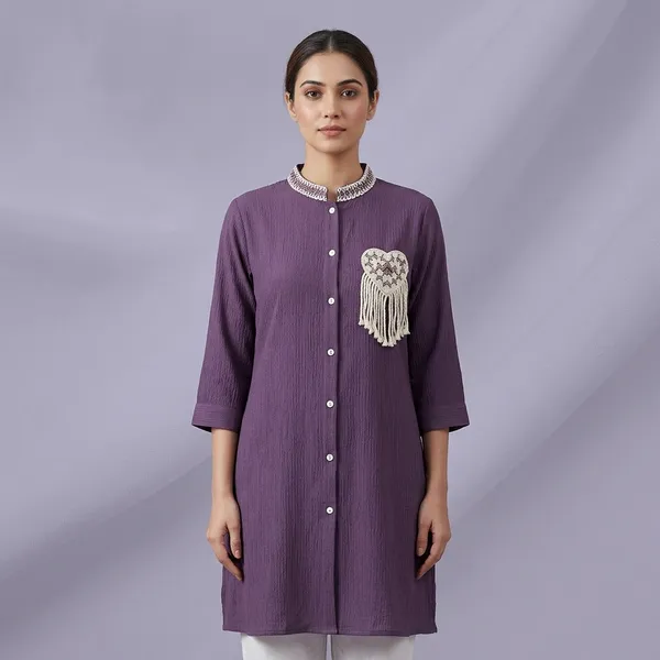 Purple_Crepe_Relaxed_Embellished_Kurta_For_Women