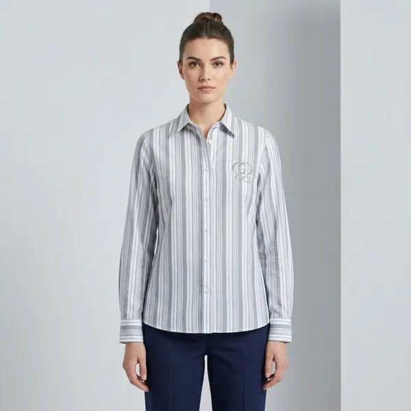 White_Grey_Striped_Cotton_Regular_Formal_Shirt_For_Women