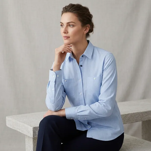 Blue_Cotton_Regular_Pocket_Shirt_For_Women