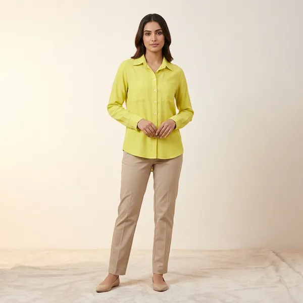 Yellow_Crepe_Relaxed_Full_Sleeve_Casual_Shirt_For_Women