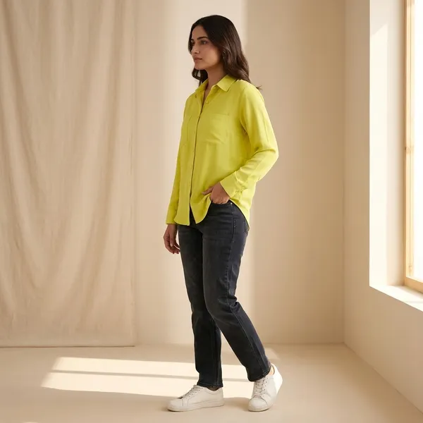 Yellow_Crepe_Relaxed_Full_Sleeve_Casual_Shirt_For_Women