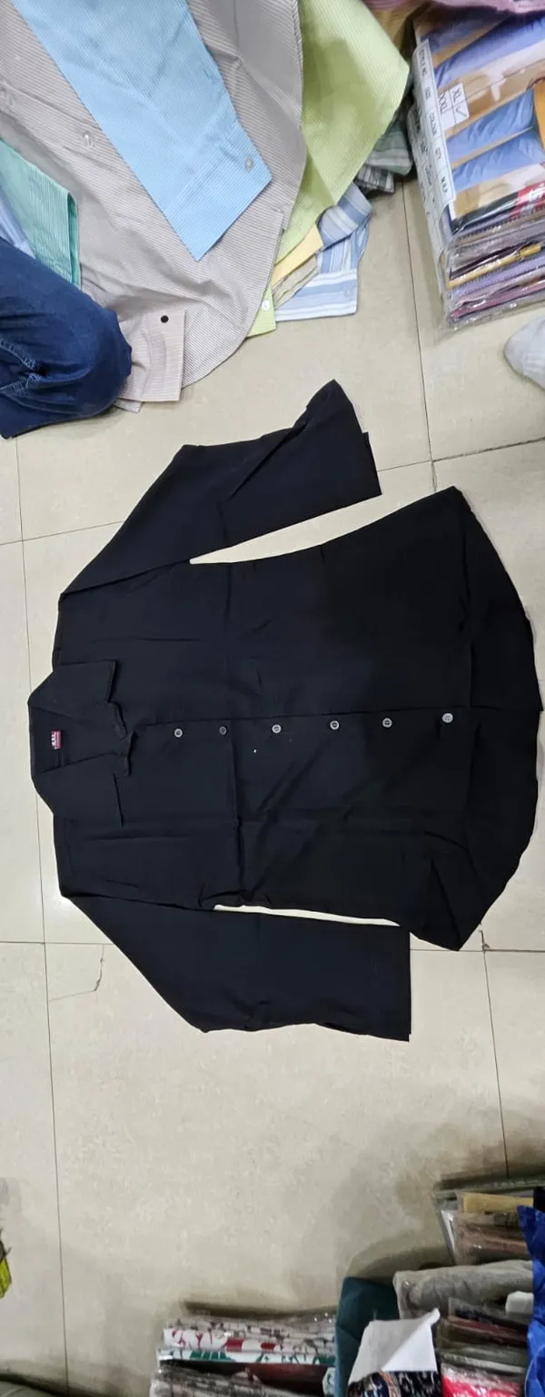 Black_Cotton_Regular_Button_Down_Shirt_And_Trouser_Set_For_Women