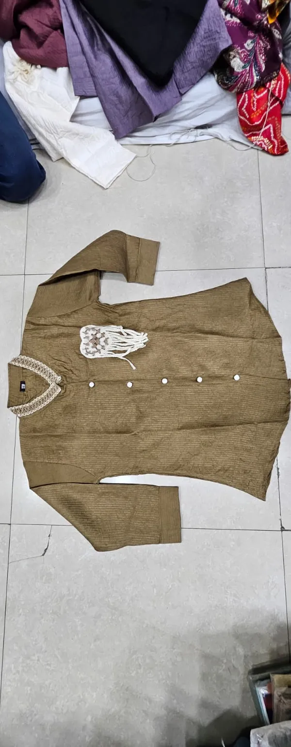 Olive_Green_Crepe_Textured_Full_Sleeve_Top_For_Women