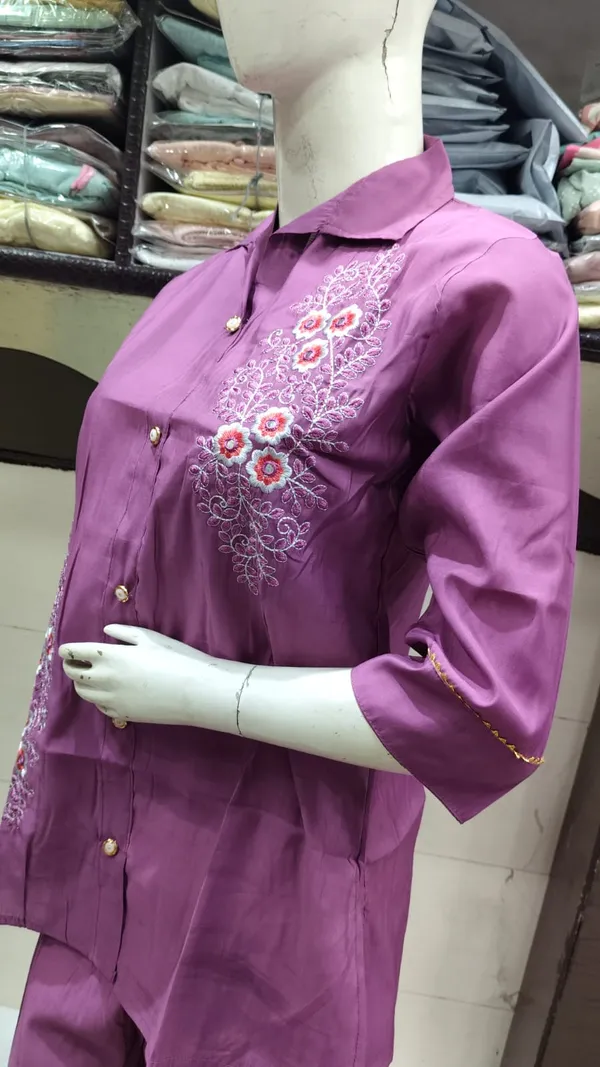 Purple_Silk_Embroidered_Shirt_And_Trouser_Set_For_Women