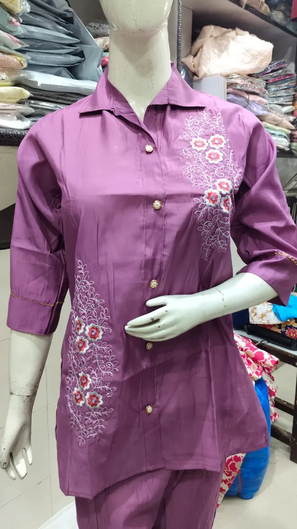 Purple_Silk_Embroidered_Shirt_And_Trouser_Set_For_Women