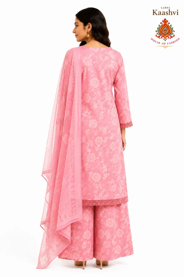 Rose_Pink_Cotton_Jaipuri_Kurta_Palazzo_Dupatta_For_Women