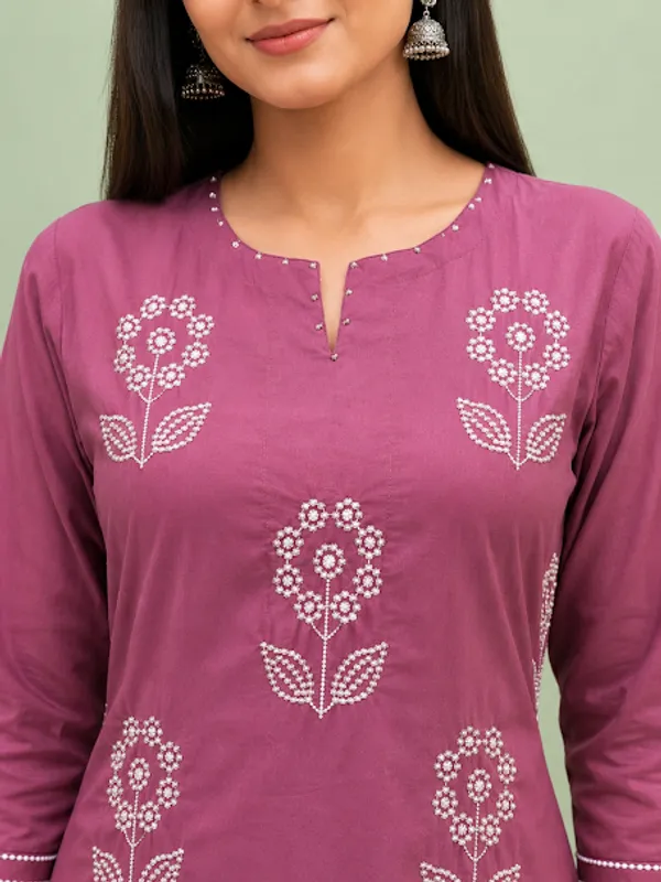 Dusty_Lavender_Cotton_Kurta_Pant_Dupatta_For_Women